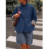 image:imageCicy Bell Womens Cropped Short Trench Coat Single Breasted Ruffle Stand Collar Jackets Fall Lightweight OuterwearNavy