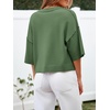 image:imageCicy Bell Womens Half Sleeve Cardigan Sweaters Button Oversized Outfits  CroppedLightweightRibbed Knit Loose Fit Versatile for Summer FallArmy Green