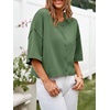 image:imageCicy Bell Womens Half Sleeve Cardigan Sweaters Button Oversized Outfits  CroppedLightweightRibbed Knit Loose Fit Versatile for Summer FallArmy Green