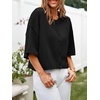 image:imageCicy Bell Womens Half Sleeve Cardigan Sweaters Button Oversized Outfits  CroppedLightweightRibbed Knit Loose Fit Versatile for Summer FallBlack