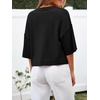 image:imageCicy Bell Womens Half Sleeve Cardigan Sweaters Button Oversized Outfits  CroppedLightweightRibbed Knit Loose Fit Versatile for Summer FallBlack