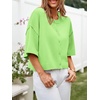 image:imageCicy Bell Womens Half Sleeve Cardigan Sweaters Button Oversized Outfits  CroppedLightweightRibbed Knit Loose Fit Versatile for Summer FallGreen