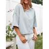 image:imageCicy Bell Womens Half Sleeve Cardigan Sweaters Button Oversized Outfits  CroppedLightweightRibbed Knit Loose Fit Versatile for Summer FallGrey Blue