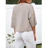 image:imageCicy Bell Womens Half Sleeve Cardigan Sweaters Button Oversized Outfits  CroppedLightweightRibbed Knit Loose Fit Versatile for Summer FallKhaki