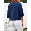 image:imageCicy Bell Womens Half Sleeve Cardigan Sweaters Button Oversized Outfits  CroppedLightweightRibbed Knit Loose Fit Versatile for Summer FallNavy Blue