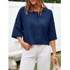image:imageCicy Bell Womens Half Sleeve Cardigan Sweaters Button Oversized Outfits  CroppedLightweightRibbed Knit Loose Fit Versatile for Summer FallNavy Blue
