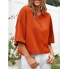 image:imageCicy Bell Womens Half Sleeve Cardigan Sweaters Button Oversized Outfits  CroppedLightweightRibbed Knit Loose Fit Versatile for Summer FallOrange