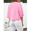 image:imageCicy Bell Womens Half Sleeve Cardigan Sweaters Button Oversized Outfits  CroppedLightweightRibbed Knit Loose Fit Versatile for Summer FallPink