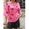 image:imageCicy Bell Womens Half Sleeve Cardigan Sweaters Button Oversized Outfits  CroppedLightweightRibbed Knit Loose Fit Versatile for Summer FallPink1