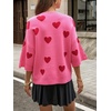 image:imageCicy Bell Womens Half Sleeve Cardigan Sweaters Button Oversized Outfits  CroppedLightweightRibbed Knit Loose Fit Versatile for Summer FallPink1