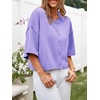 image:imageCicy Bell Womens Half Sleeve Cardigan Sweaters Button Oversized Outfits  CroppedLightweightRibbed Knit Loose Fit Versatile for Summer FallPurple