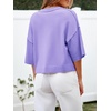 image:imageCicy Bell Womens Half Sleeve Cardigan Sweaters Button Oversized Outfits  CroppedLightweightRibbed Knit Loose Fit Versatile for Summer FallPurple