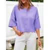 image:imageCicy Bell Womens Half Sleeve Cardigan Sweaters Button Oversized Outfits  CroppedLightweightRibbed Knit Loose Fit Versatile for Summer FallPurple
