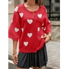 image:imageCicy Bell Womens Half Sleeve Cardigan Sweaters Button Oversized Outfits  CroppedLightweightRibbed Knit Loose Fit Versatile for Summer FallRed1