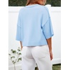 image:imageCicy Bell Womens Half Sleeve Cardigan Sweaters Button Oversized Outfits  CroppedLightweightRibbed Knit Loose Fit Versatile for Summer FallSky Blue