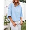 image:imageCicy Bell Womens Half Sleeve Cardigan Sweaters Button Oversized Outfits  CroppedLightweightRibbed Knit Loose Fit Versatile for Summer FallSky Blue