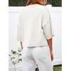 image:imageCicy Bell Womens Half Sleeve Cardigan Sweaters Button Oversized Outfits  CroppedLightweightRibbed Knit Loose Fit Versatile for Summer FallWhite