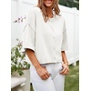 image:imageCicy Bell Womens Half Sleeve Cardigan Sweaters Button Oversized Outfits  CroppedLightweightRibbed Knit Loose Fit Versatile for Summer FallWhite