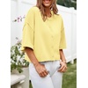 image:imageCicy Bell Womens Half Sleeve Cardigan Sweaters Button Oversized Outfits  CroppedLightweightRibbed Knit Loose Fit Versatile for Summer FallYellow