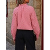 image:imageCicy Bell Womens Striped Bow Tie Blouse Puff Long Sleeve Ruffle Cotton Tops  Dressy Casual V Neck Loose Fit Fall Trendy Work Office Business CasualPlaid Red