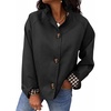 image:imageCicy Bell Womens Cropped Short Trench Coat Single Breasted Ruffle Stand Collar Jackets Fall Lightweight OuterwearBlack