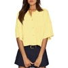 image:imageCicy Bell Womens Half Sleeve Cardigan Sweaters Button Oversized Outfits  CroppedLightweightRibbed Knit Loose Fit Versatile for Summer FallYellow