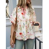 image:imageCicy Bell Womens Floral Babydoll Tops V Neck Lantern Sleeve Loose Blouses  Cute Style Summer Flowy Versatile for Daily Machine WashableCute Beige