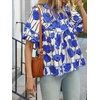 image:imageCicy Bell Womens Floral Babydoll Tops V Neck Lantern Sleeve Loose Blouses  Cute Style Summer Flowy Versatile for Daily Machine WashableCute Blue