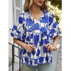 image:imageCicy Bell Womens Floral Babydoll Tops V Neck Lantern Sleeve Loose Blouses  Cute Style Summer Flowy Versatile for Daily Machine WashableCute Blue