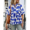 image:imageCicy Bell Womens Floral Babydoll Tops V Neck Lantern Sleeve Loose Blouses  Cute Style Summer Flowy Versatile for Daily Machine WashableCute Blue