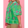 image:imageCicy Bell Womens Floral Babydoll Tops V Neck Lantern Sleeve Loose Blouses  Cute Style Summer Flowy Versatile for Daily Machine WashableCute Green