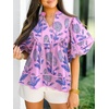 image:imageCicy Bell Womens Floral Babydoll Tops V Neck Lantern Sleeve Loose Blouses  Cute Style Summer Flowy Versatile for Daily Machine WashableCute Light Purple