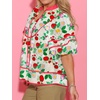 image:imageCicy Bell Womens Floral Babydoll Tops V Neck Lantern Sleeve Loose Blouses  Cute Style Summer Flowy Versatile for Daily Machine WashableFloral Beige