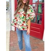 image:imageCicy Bell Womens Floral Babydoll Tops V Neck Lantern Sleeve Loose Blouses  Cute Style Summer Flowy Versatile for Daily Machine WashableFloral Beige