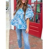 image:imageCicy Bell Womens Floral Babydoll Tops V Neck Lantern Sleeve Loose Blouses  Cute Style Summer Flowy Versatile for Daily Machine WashableFloral Blue