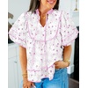 image:imageCicy Bell Womens Floral Babydoll Tops V Neck Lantern Sleeve Loose Blouses  Cute Style Summer Flowy Versatile for Daily Machine WashableFloral Light Purple