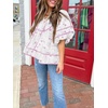 image:imageCicy Bell Womens Floral Babydoll Tops V Neck Lantern Sleeve Loose Blouses  Cute Style Summer Flowy Versatile for Daily Machine WashableFloral Light Purple