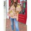 image:imageCicy Bell Womens Floral Babydoll Tops V Neck Lantern Sleeve Loose Blouses  Cute Style Summer Flowy Versatile for Daily Machine WashableFloral Pink