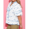 image:imageCicy Bell Womens Floral Babydoll Tops V Neck Lantern Sleeve Loose Blouses  Cute Style Summer Flowy Versatile for Daily Machine WashableFloral Sky Blue