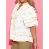 image:imageCicy Bell Womens Floral Babydoll Tops V Neck Lantern Sleeve Loose Blouses  Cute Style Summer Flowy Versatile for Daily Machine WashableFloral Yellow