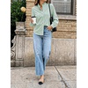 image:imageCicy Bell Womens Oversized Button Down Shirts Casual Dressy Long Sleeve Ruffle Stand Collar Tops Side Split Work BlouseArmy Green