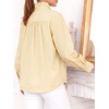 image:imageCicy Bell Womens Oversized Button Down Shirts Casual Dressy Long Sleeve Ruffle Stand Collar Tops Side Split Work BlouseLight Khaki