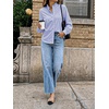 image:imageCicy Bell Womens Oversized Button Down Shirts Casual Dressy Long Sleeve Ruffle Stand Collar Tops Side Split Work BlouseNavy