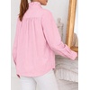 image:imageCicy Bell Womens Oversized Button Down Shirts Casual Dressy Long Sleeve Ruffle Stand Collar Tops Side Split Work BlousePink
