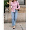image:imageCicy Bell Womens Oversized Button Down Shirts Casual Dressy Long Sleeve Ruffle Stand Collar Tops Side Split Work BlousePink