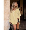 image:imageCicy Bell Womens Oversized Striped Button Down Shirts Boyfriend Long Sleeve Collared Work BlousesYellow