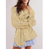 image:imageCicy Bell Womens Oversized Striped Button Down Shirts Boyfriend Long Sleeve Collared Work BlousesYellow