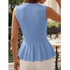 image:imageCicy Bell Womens Pleated Peplum Tank Tops Fitted Blouses Fall Sweaters  Babydoll Tops for WomenFitted Ribbed KnitCrew NeckSummer Sleeveless VestsBusiness CasualGoing Out Trendy OutfitSky Blue