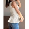 image:imageCicy Bell Womens Pleated Peplum Tank Tops Fitted Blouses Fall Sweaters  Babydoll Tops for WomenFitted Ribbed KnitCrew NeckSummer Sleeveless VestsBusiness CasualGoing Out Trendy OutfitWhite