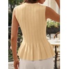image:imageCicy Bell Womens Pleated Peplum Tank Tops Fitted Blouses Fall Sweaters  Babydoll Tops for WomenFitted Ribbed KnitCrew NeckSummer Sleeveless VestsBusiness CasualGoing Out Trendy OutfitYellow